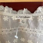 For Love & Lemons  Iris Dainty Lace White Ribbon Blouse Small Boho Cottage Soft Photo 2