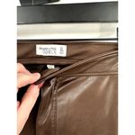 Abercrombie & Fitch 90's Straight Ultra High Rise Brown Faux Leather Pant SZ 37 Photo 5