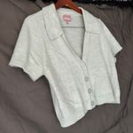 Show Me Your Mumu Mint Green Cropped Collared Cardigan Size Medium Photo 1