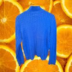 Ralph Lauren Lauren By  Blue Cable Knit‎ Cowl Neck Sweater with Crest Size Large Photo 4