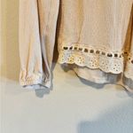Knox Rose Size S Cream Floral Embroidered Lace Eyelet Peasant Blouse Top Rayon Photo 4