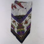 Vintage Nautical Sailboat Flags Chain Print Blue Gold Silk Square Royal Scarf Red Photo 9