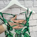 Miken Peplum Hem Sheer Swim Cover Up White Emerald Tropical Size S New Green Photo 2