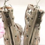 Joie  Rhoda Cage Suede Leather Stiletto Heeled Sandals: Dove/Taupe Photo 7