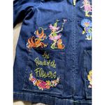Vintage 90s Y2K Embroidered Fairy Garden Denim Jacket XL Whimsical Ethereal Folk Blue Photo 2