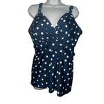 MiracleSuit Tankini Top Underwire 40D Blue White Polka Dot Equinox Plunge Swim Photo 1