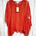 Michael Kors Michael  Top Women Size Small Red Metallic Kimono Swim Coverup NWT Photo 0