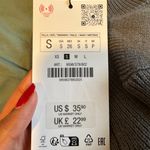 ZARA Gray Short Sleeve ribbed knit Top Photo 4