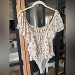Free People Juliet bodysuit ruffle square neck floral print tiered smock top Photo 8