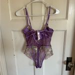 Savage x Fenty purple paisley lace lingerie bodysuit size medium Photo 3