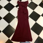 Katie May NWT  Bordeaux Hit The Mark Off The Shoulder Gown Long Maxi Dress sz XS Photo 2