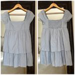 Rent The Runway Now Blue Eyelet Embroidered Dress Size M Photo 1