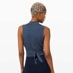 Lululemon Time to Restore Mock Neck Tank Iron Blue / White Photo 2