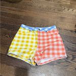 Farm Rio  Anthropologie Checkered Jean Shorts M Photo 2