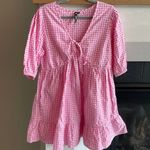 Gingham pink and white mini dress Size 10 Photo 2