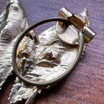 Vintage Double Leaf Clasp Pinless Brooch Pin Gold Tone Photo 7