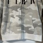 PINK - Victoria's Secret PINK Everyday Lounge Perfect Zip-Up Hoodie Lt Grey Camo Size M Photo 10