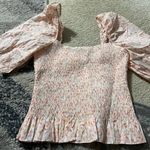 Heartloom NWT  Allegra Smocked Floral Short Sleeve Top Photo 4