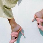 ZARA pink thick strap mule heel sandals blogger style | US 10, EU 41 Photo 1