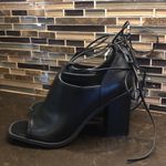 Truffle Collection  chunky black block heel open toe women’s‎ size 7 38 Photo 1
