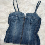Mudd Y2K Vintage Denim Corset Top Womens Small Bustier Indie Sleaze Cowgirl Zip Photo 0