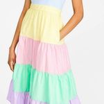 English Factory Colorblock Pastel Rainbow π Tires Summer Dress A-line Fit Flare Coquette Coastal Cottage Barbie Photo 1