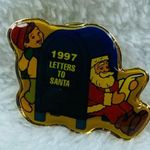 Hallmark Vintage 1997 Letter to Santa Post Mailbox Santa Little Boy Pin Tie Tack Photo 9