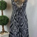 Venus Black & White Print Metal Embellished Sleeveless Mini Dress L Photo 0