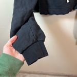 Free People  Beach Black Cropped Hoodie Turtle Bay Women’s Medium Photo 5