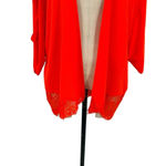 City Chic Neon Orange Open Front Lace Inset Kimono Plus Size 14 Photo 3
