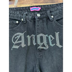 Edikted  Women's Black High Rise Angel Straight Leg Jeans Size Medium Photo 3