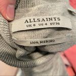 All Saints Grey Lightweight Cold Shoulder Turtleneck Sweater 4 Merino Wool Photo 7