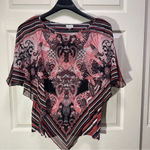 Avenue 18/20‎ Red & Black Printed Top Cape Overlay Photo 1