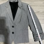 EXPRESS Women Gray Career Dress Single Breasted Blazer Sz 2 3/4 Ruched Sleeve Photo 8