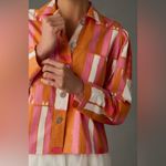 Anthropologie x PORRIDGE Ria Printed Shirt Jacket Shacket Orange Pink Size XL Photo 2