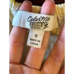 Color Me Courtney Shirt Women Small Yellow And White‎ Gingham Cropped Kris Top Photo 9