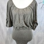 Jennifer Lopez dolman sleeve pleated mocha sweater top size large Photo 0