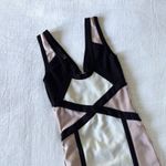 Bebe  Bandage Dress Small Pink Black Y2k Club Stretch Sleeveless Bodycon Photo 3