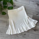 Free People  Solid Gold Ivory Ribbed Knit Mini Skirt Small Photo 4