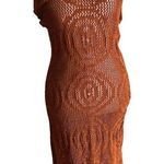 House of Harlow 1960 M Revolve Burnt‎ Orange Crochet Open Knit Maxi Dress Nwt Size M Photo 0