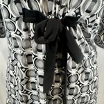 carole little  vintage tie front black white and gray top size large Photo 1