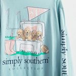 Simply Southern Golden Retriever Puppy Prep Preppy Football Long Sleeve Top Photo 5