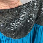 A.B.S. Allen Schwartz Collection Blue Silk Black Sequins Mini Dress Size 6 Blue Photo 7