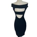 Strappy back black bodycon dress by Hottie, ladies small off shoulder mini Photo 2