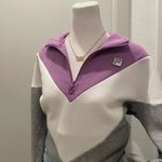 FILA VTG 90s 80s  Retro Colorblock Quarter-Zip Purple Gray White Collared Sweater Photo 2