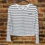 Isa & Ella J'Adore White Black Striped Long Sleeve Top Women's Size Large Photo 0