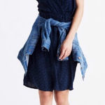 Madewell  Navy Blue V-Neck Wrap-Front Mini Dress‎ in Brushstroke Diamond Sz Large Photo 0
