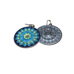 Women's Unbranded Blue Green Floral Enamel Drop Earrings One Size Photo 2