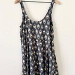 Aerie Tank Skater Swing Dress in Gray Blue Floral - Size M Photo 0