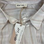 Very J New In Women’s Cap Sleeve Button-Up Blouse Stripe New 1X Neutral Photo 10